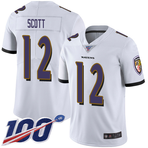 Baltimore Ravens Limited White Men Jaleel Scott Road Jersey NFL Football #12 100th Season Vapor Untouchable->baltimore ravens->NFL Jersey